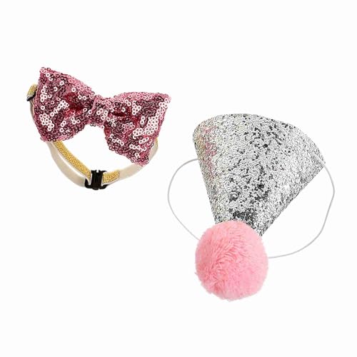 EBTOOLS Süße Haustierpartyhut für Hund und Katze Geburtstag Kostüme mit Bowknot -Kopfbedeckung (PINK) von EBTOOLS