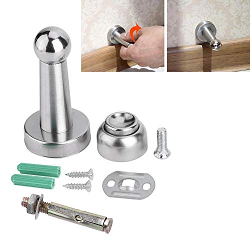 EBTOOLS Türstopper-Stopper, silberner magnetischer Türstopper aus rostfreiem Stahl, mit Schrauben an der Bodenwand für das Schlafzimmer im Büro zu Hause zu installieren von EBTOOLS