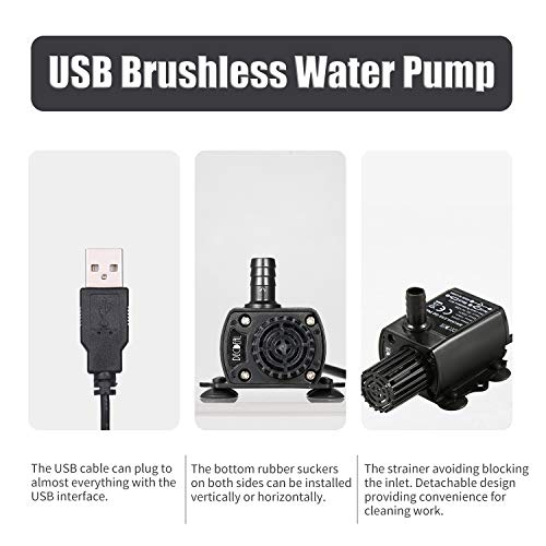EBTOOLS USB -Bürstenless mit Sieb - Ultra Quiet 150L/H Tauchpumpe für Aquarien, Fountains und Hydroponik Systeme EBTOOLS USB -Bürstenless mit Sieb - Ultra Quiet 150L/H Tauchpumpe für Aquarien, Fountains und Hydroponik Systeme von EBTOOLS