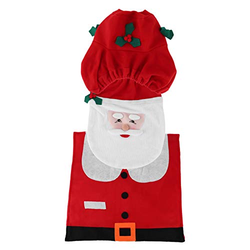 EBTOOLS Weihnachts-Toiletten-Cover-Teppich Set mit Nicht Rutscher C et, Gemütlichem Flanneletten-Heutzog für Festliche Heimdekoration von EBTOOLS