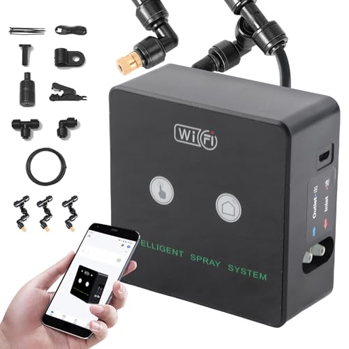 EBTOOLS WiFi -Regenwald -Terrarium Automatisches Befeuchtungsspray Spray Kit mit 360 ° rotierbar (10 m 4 Düsen) von EBTOOLS