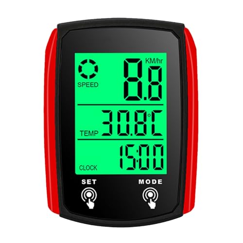 EBTOOLS Wired Bike Computer Touchsc Digitaler Messer LED -Hintergrundbeleuchtung für Typen (Schwarz & rot) von EBTOOLS