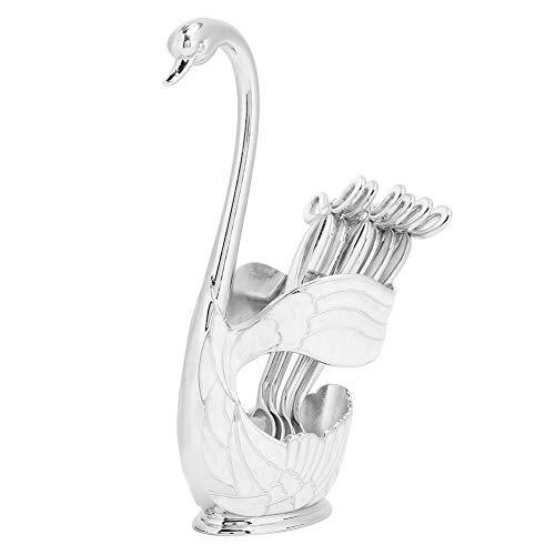 Eleganter Kaffee Dessert Löffel Set Europäisches Dekorationsgeschirr für Paare Gold und Silber (Silber und Weiß) von EBTOOLS