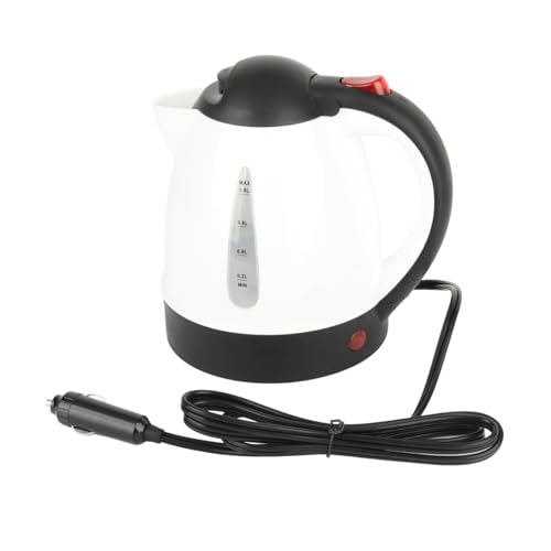 Elektrischer Wasserkocher 1 Liter mit LED-Licht, 150 W, BPA-frei, schnelles Heizelement mit automatischer Abschaltung und Trockenschutz, Kaffee- und Getränkestein, Weiß von EBTOOLS