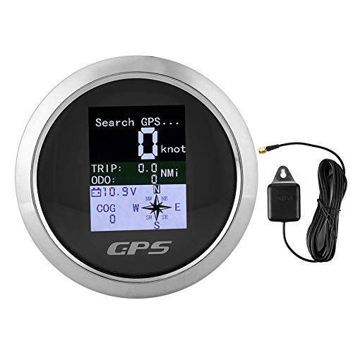 For Boot Tacho Gps-Tachometer Gps Auto Boots Edelstahl Wasserdichte Digitalanzeigen 85Mm Tachometer Für Autoboot Digitale Geschwindigkeitsmessgeräte (Schwarzes) von EBTOOLS