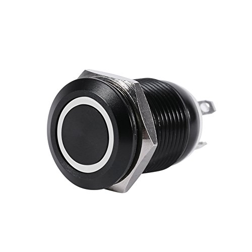 Für Taster 12Mm - Auto 12Mm Led Licht Momentary Push Button Switch Toggle Schwarz Fall 2A(Weiß) von EBTOOLS