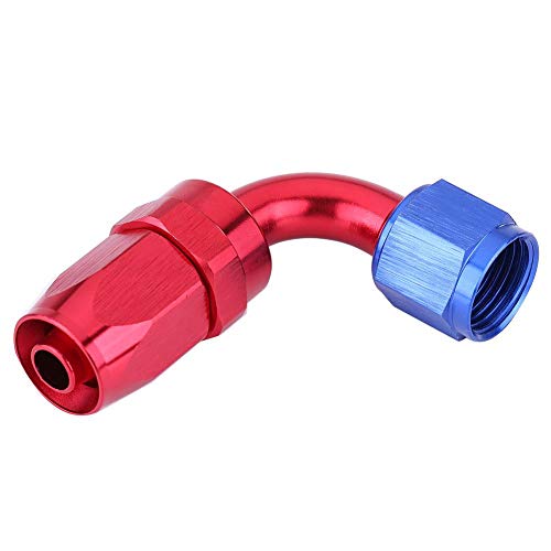 Kraftstoffleitung Schlauchende Kraftstoffleitung Schlauchendstück AN10 Kraftstoffleitungs Schlauchende Drehgelenk Ölkühler Adapter blau und rot 90° eloxiert von EBTOOLS