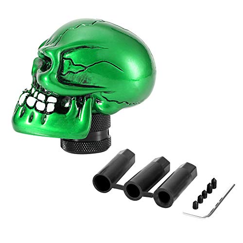 Schaltknauf Skull Auto Schaltknauf Hebel Skelettschädel Kopfauto Modifiziertes Gangschaltknaufstab Hebel Schalthebel Universal Green von EBTOOLS