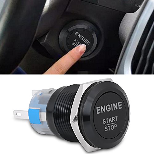 12V Auto Motor Start Taster Auto Zündschalter 12V weißer LED Auto Motor Start Stopp Druckknopfschalter Schwarz Zink Aluminiumlegierung von EBTOOLS