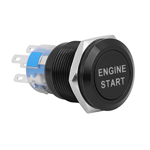 Zündschloss-12V Auto Motor Start Stop Druckschalter, Motor Startschalter Universal Wasserdicht Zündung Starter (Schwarz) von EBTOOLS