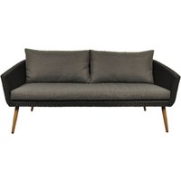 Accon Garten Lounge Sofa, 3 Personen inkl. Auflagen schwarz/grau. von EBUY24