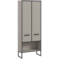 Bagno Hochschrank Bad 2 Türen hellgrau, cremefarben. von EBUY24