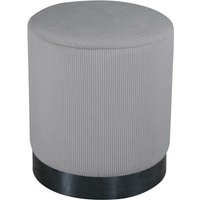 Benji Pouf, Hocker Ø35cm Samt schwarz, grau. von EBUY24