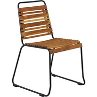 Bois Gartenstuhl stapelbar Akazie, schwarz. von EBUY24