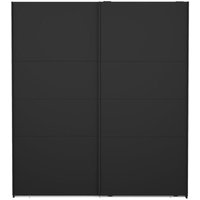 Catania Kleiderschrank 201x179x67cm, 2 Schiebetüren matt schwarz. von EBUY24