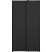 Catania Kleiderschrank 221x119x67cm, 2 Schiebetüren matt schwarz. von EBUY24