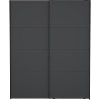 Catania Kleiderschrank 221x179x65cm, 2 Schiebetüren matgrå. von EBUY24