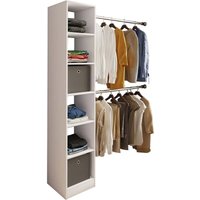 Ebuy24 - Dacho2 Kleiderschrank Regal mit 2x Kleiderstange 6 Ablagen weiß. von EBUY24