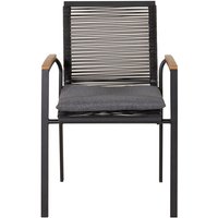 Dallas Gartenstuhl stapelbar schwarz, natur. von EBUY24