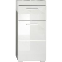 Ebuy24 - AmandaMando Bad Standtype Stauraum 1 Tür, 1 Schublade weiß, weiß Hochglanz. von EBUY24