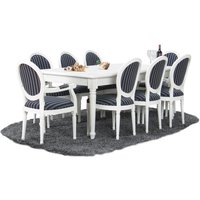 Ebuy24 - Amaretta Essgruppe 100x180/280 einschl. 2 Zusatzplatten antik weiß mit 2+6 Rokoko Stühlen antik weiss/schwarz. Ebuy24 - Amaretta Essgruppe 100x180/280 einschl. 2 Zusatzplatten antik weiß mit 2+6 Rokoko Stühlen antik weiss/schwarz. von EBUY24