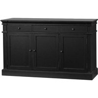 Amaretta Sideboard antik schwarz patiniert, mit 3 Türen und 3 Schubladen Breite 142 cm, Höhe 86 cm. von EBUY24