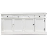 Amaretta Sideboard antik weiß, antik patiniert mit 4 Türen und 4 Schubladen. Breite 186 cm, Höhe 86 cm. von EBUY24