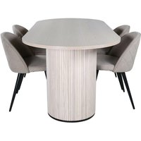 Ebuy24 - BiancaWW Essgruppe Esstisch Eiche Furnier weiß washed und 4 Velvet Stitches Esszimmerstühle beige. Ebuy24 - BiancaWW Essgruppe Esstisch Eiche Furnier weiß washed und 4 Velvet Stitches Esszimmerstühle beige. von EBUY24