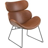 Ebuy24 - Cazy Sessel aus vintage cognac farbenen pu Kunstleder mit schwarzen Gestell. von EBUY24