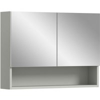 Ebuy24 - Copa Spiegelschrank Bad 2 Türen 1 Fach 1 Regal hellgrau, Spiegel. von EBUY24