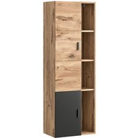Ebuy24 - Grado Badschrank 2 Türen, 4 Ablagen Eiche dekor,matt grau. von EBUY24