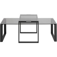 Ebuy24 - Kate Couchtisch Set Rauchfarbenes Glas und Metall matt schwarz. Ebuy24 - Kate Couchtisch Set Rauchfarbenes Glas und Metall matt schwarz. von EBUY24