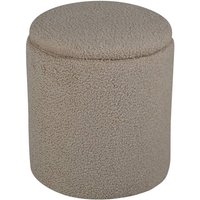 Ebuy24 - Limpen Pouf, Hocker mit Aufbewahrung Ø32cm Teddystoff beige. von EBUY24