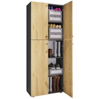 Ebuy24 - LonaXXL5DT Schuhschrank 4 Türen anthrazit, Eiche dekor. von EBUY24