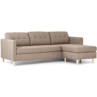 Ebuy24 - Marino Sofa, Chaiselongsofa rechts oder links gewendet in hellbraun Stoff mit Holzbeinen. von EBUY24