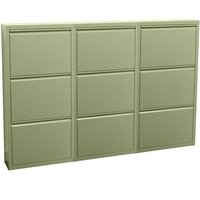 Ebuy24 - Pisa Schuhschrank mit 9 Klappen/Türen in Metall grün. Fertig montiert geliefert. von EBUY24