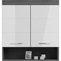 Ebuy24 - Scout Badschrank wandhängend 2 Türen, 1 Ablage Hochglanz weiß,rauchfarbenen. von EBUY24