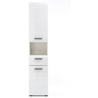 Ebuy24 - SkinGloss Bad Hochschrank 2 Türen, 2 Schublade, 1 offenes Fach weiß, weiß Hochglanz. von EBUY24