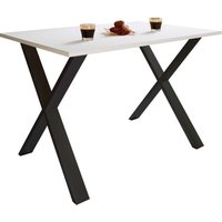 XonaX Esstisch 110x50cm weiß, schwarz. von EBUY24