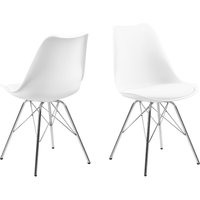 Erin Esszimmerstuhl weiss, Chrom. von EBUY24