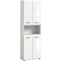 Ebuy24 - Ice Hochschrank Bad 4 Türen 1 Fach weiß Hochglanz. von EBUY24
