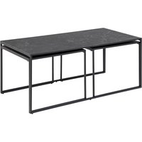 Infinity Couchtisch Set mit 3 Stk. schwarzer Marmordruck, schwarz. von EBUY24