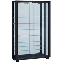 Ebuy24 - LumoMini Vitrinenschrank mit Spiegel 2 Glastüren schwarz. von EBUY24