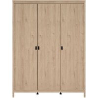 Madrid Kleiderschrank 199x150x59cm, 3 Türen Eichen-Dekor. von EBUY24