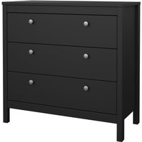 Madrid Kommode 3 Schubladen schwarz matt. von EBUY24