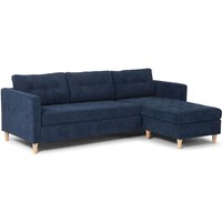 Marino Sofa AB2, Chaiselongue rechts oder links gewendet in Samt dunkelblau. von EBUY24