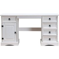 New Mexico Schreibtisch Breite 141 cm, Höhe 76 cm mit 5 Schubladen und 1 Tür weiss/gewachst. New Mexico Schreibtisch Breite 141 cm, Höhe 76 cm mit 5 Schubladen und 1 Tür weiss/gewachst. von EBUY24