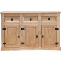 New Mexico Sideboard Breite 132 cm, Höhe 84 cm mit 3 Schubladen und 3 Türen gelaugt/wachs. von EBUY24