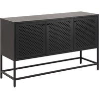 Newcastle Sideboard L125 mit 3 Gittertüren Metall schwarz. von EBUY24