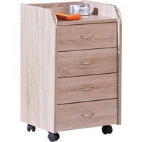 Noha Kommode Rollcontainer, 4 Schubladen, Sonoma Eiche Dekor. von EBUY24